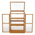 Mendler Gewächshaus HWC-Q13, Treibhaus Anzuchthaus Frühbeet Fenster verstellbar Holz FSC®-Zertifiziert 110x76x57cm - Natur - Thumbnail 9