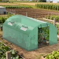 Gewächshaus Foliengewächshaus mit Verzinktrohrfundament 3 × 4 m - 12 m² inkl. Erdanker & 4 Aufrollbare Fenster mit Moskitonetz & 140 g/m² UV-beständig Tomatengewächshaus Greenhouse - Thumbnail 5
