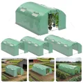 Gewächshaus Foliengewächshaus mit Verzinktrohrfundament 3 × 4 m - 12 m² inkl. Erdanker & 4 Aufrollbare Fenster mit Moskitonetz & 140 g/m² UV-beständig Tomatengewächshaus Greenhouse - Thumbnail 1