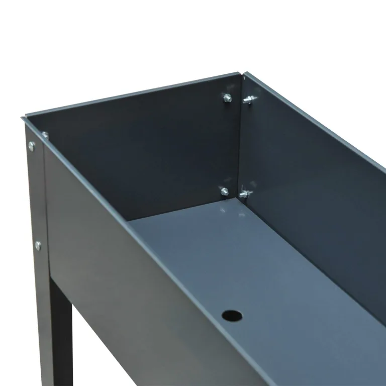 Outsunny Hochbeet Kräuterbeet Pflanzkasten aus Metall mit Füßen und 3 Abflusslöchern, Blumenkasten 100 x 30 x 80 cm – Bild 9