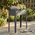 Outsunny Hochbeet Kräuterbeet Pflanzkasten aus Metall mit Füßen und 3 Abflusslöchern, Blumenkasten 100 x 30 x 80 cm - Thumbnail 5