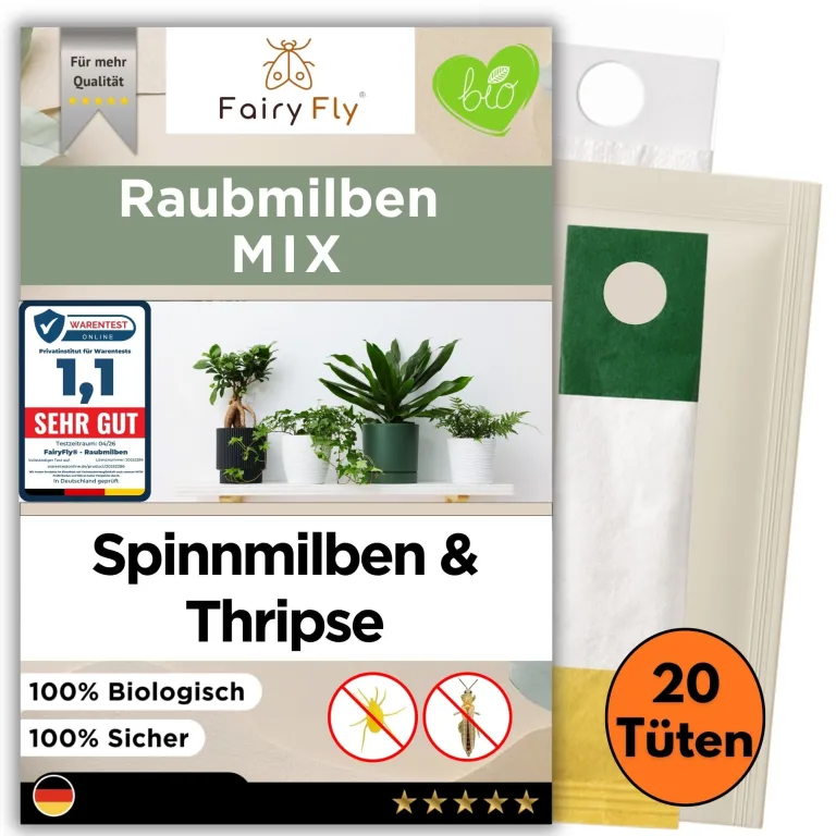 Raubmilben Mix gegen Thripse & Spinnmilben – 100 Tüten (50 x Cucumeris + 50 x Californicus) – Nützlinge für Zimmerpflanzen & Gewächshaus – biologisch & chemiefrei – Bild 5
