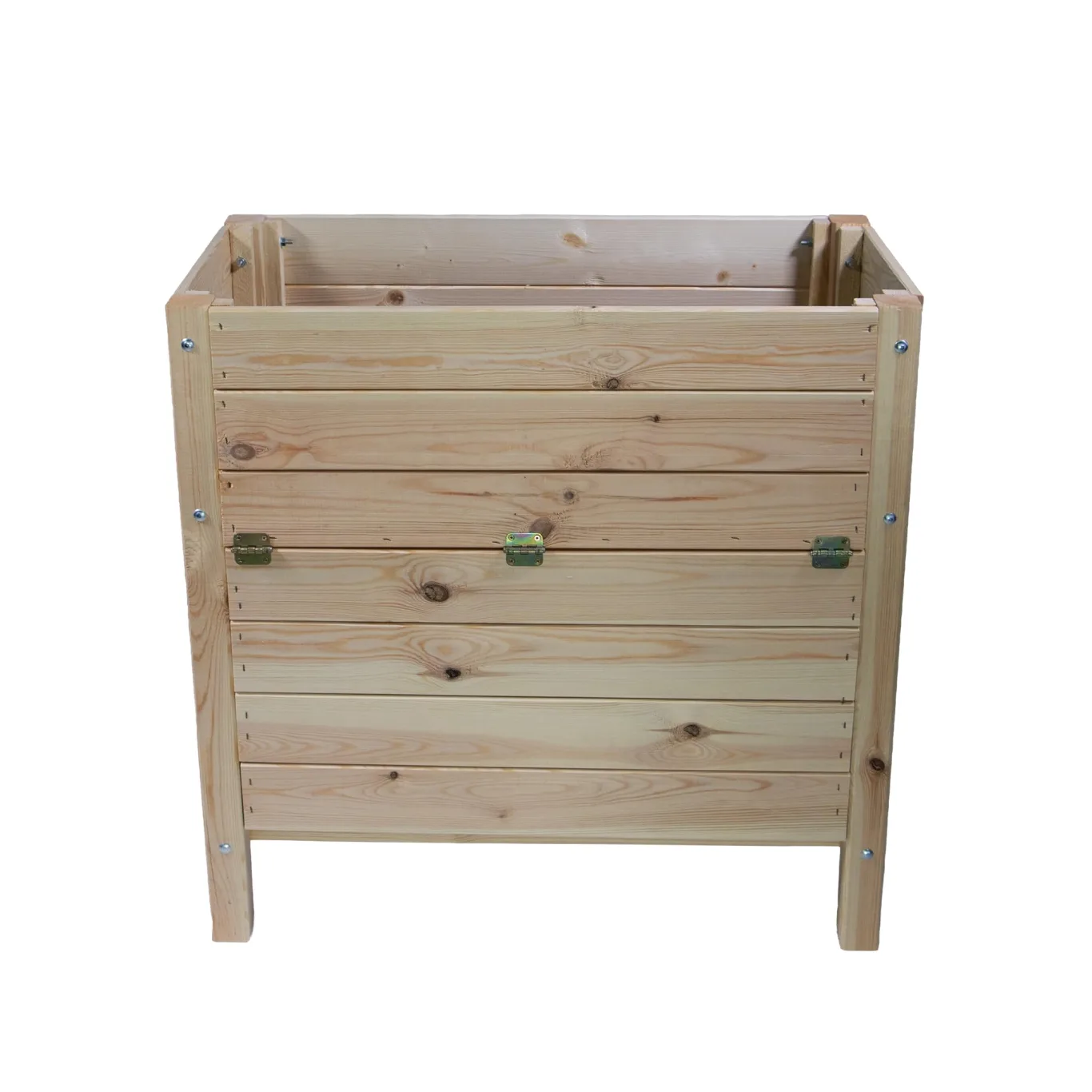 mgc24 Hochbeet Kiefernholz Natur, 80 x 40 x 78 cm mit Ablage & Verkleidung | Stehender Pflanzkasten aus Holz, Für Garten/Terrasse/Balkon, vielseitig nutzbar, robust & stabil, einfache Montage - Bild 1