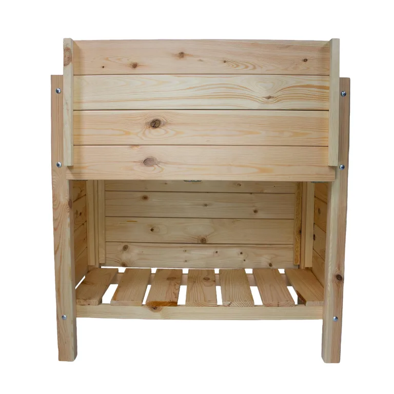 mgc24 Hochbeet Kiefernholz Natur, 80 x 40 x 78 cm mit Ablage & Verkleidung | Stehender Pflanzkasten aus Holz, Für Garten/Terrasse/Balkon, vielseitig nutzbar, robust & stabil, einfache Montage – Bild 3