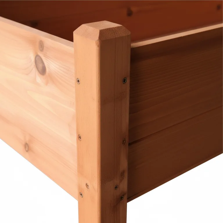Relaxdays Hochbeet, Kräutergarten, HxBxT: 76 x 127 x 46 cm, Garten, Balkon, Terrasse, Pflanzenbeet, Tannenholz, orange – Bild 7