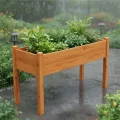 Relaxdays Hochbeet, Kräutergarten, HxBxT: 76 x 127 x 46 cm, Garten, Balkon, Terrasse, Pflanzenbeet, Tannenholz, orange - Thumbnail 6