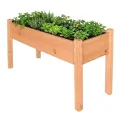 Relaxdays Hochbeet, Kräutergarten, HxBxT: 76 x 127 x 46 cm, Garten, Balkon, Terrasse, Pflanzenbeet, Tannenholz, orange - Thumbnail 9
