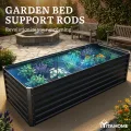 DWVO 2Set Hochbeet Metall, Hochbeete Kit Verdicktem Zink-Aluminium Magnesium Edelstahl Metall Hochbeete für Garten mit Stützstange&Handschuhe für Gemüse, Blumen (Schwarz 180x90x54cm) - Thumbnail 6