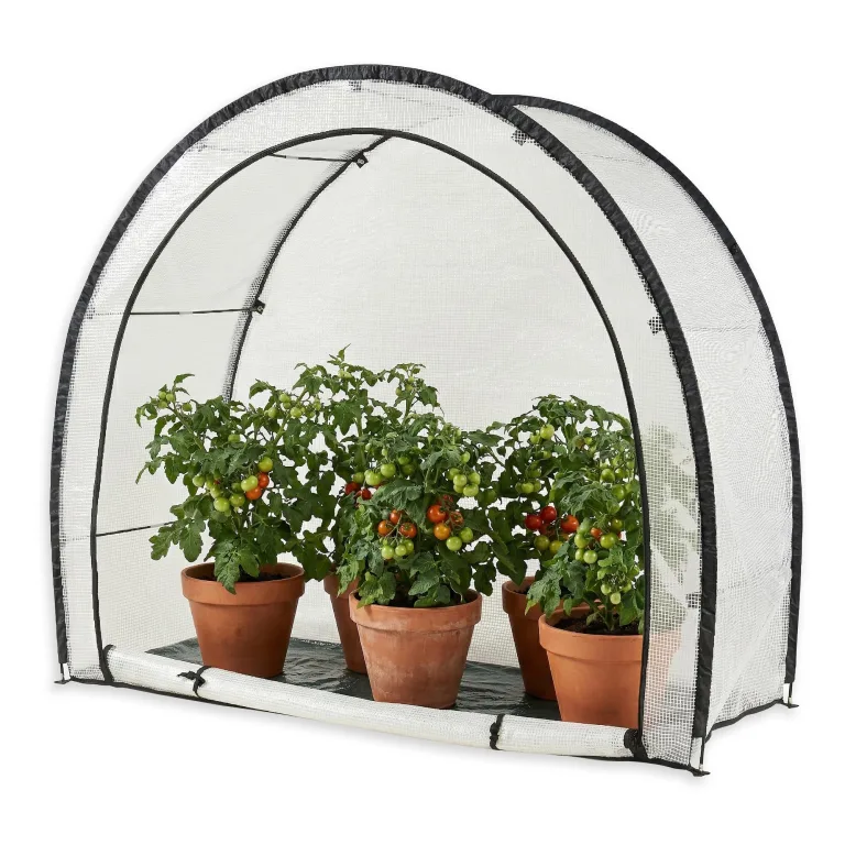 [en.casa] Tomatengewächshaus Larshasas Gewächshaus klein für Tomaten Pflanzen Foliengewächshaus Tomatenhaus Outdoor Folie Zelt 180 x 80 x 170 cm Transparent – Bild 4