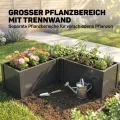 Outsunny Hochbeet L-förmig Blumenhochbeet witterungsbeständig, Pflanzbeet Frühbeet Gartenbeet Pflanzkübel Pflanzkasten aus Verzinkter Stahl, Blumenkasten für Terrasse & Garten, 150 x 150 x 55 cm - Thumbnail 3