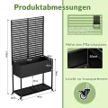 Hochbeete mit Sichtschutz, Metall-Pflanzkasten mit Rankgitter und Ablagefläche, erhöhtes, stehendes Hochbeet mit Abflusslöchern und Rollen für Kletterpflanzen - Thumbnail 2