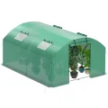 300x800x200 cm Foliengewächshaus Winterfest mit extra stabilem Stahlrahmen, 16 Fenster & 4 Reißverschlusstüren, 2 x 140g/m² PE UV50+, Tomaten Gewächshaus inkl. 54 Erdanker Set - Thumbnail 8