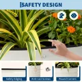 Hochbeet Metall 120x60x60CM—Oval, Hochbeete Für Garten Und Gemüsegarten， Mit Schnittschutzleiste, Gemüse & Pflanzen, Ideal Für Gemüse, Kräuter & Blumen,Beige - Thumbnail 5