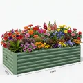 Acekool Hochbeet Metall 240x120x60CM—Quadratisch,Hochbeete Für Garten Und Gemüsegarten, Gemüse & Pflanzen, Ideal Für Gemüse, Kräuter & Blumen, Grün - Thumbnail 2