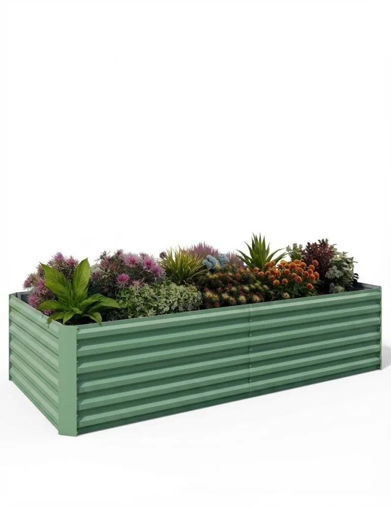 Acekool Hochbeet Metall 180x90x60CM—Quadratisch,Hochbeete Für Garten Und Gemüsegarten, Gemüse & Pflanzen, Ideal Für Gemüse, Kräuter & Blumen, Beige – Bild 8