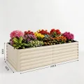 Acekool Hochbeet Metall 180x90x60CM—Quadratisch,Hochbeete Für Garten Und Gemüsegarten, Gemüse & Pflanzen, Ideal Für Gemüse, Kräuter & Blumen, Beige - Thumbnail 2