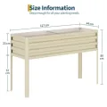 Acekool Hochbeet Metall 127x80x44 cm—Mit Beinen Und Wasserspeicher, 0,6 mm Stahlblech, Hochbeete Für Garten Und Gemüsegarten, Gemüse & Pflanzen, Ideal Für Gemüse, Kräuter & Blumen, Creme - Thumbnail 9