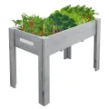 Acekool Hochbeet Mit Beinen 120x60x76 cm—Holz, Mit 3 Haken, Mit Vlieseinlage, Als Hochbeet Für Gemüse, Kräuter & Blumen, Für Balkon, Hof & Garten, Wetterfest & Einfache Montage - Thumbnail 8