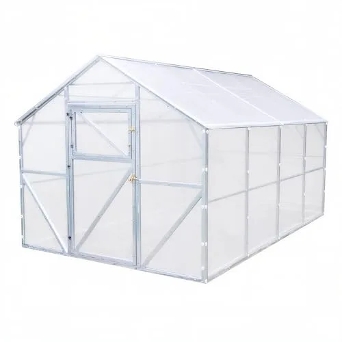 Stahl Gewächshaus Classic 250x400x220cm mit Fundament | 4 mm Hohlkammerplatten, UV-beständig & Winterfest | Treibhaus, Pflanzenhaus, Tomatenhaus für Garten – Bild 10