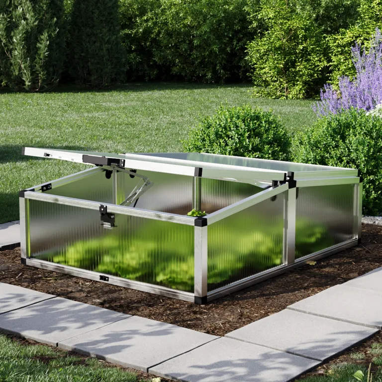 GFP Frühbeetkasten 103 x 132 cm Frühbeetaufsatz Caro, Aluminium mit Polycarbonat Doppelstegplatten – Bild 7