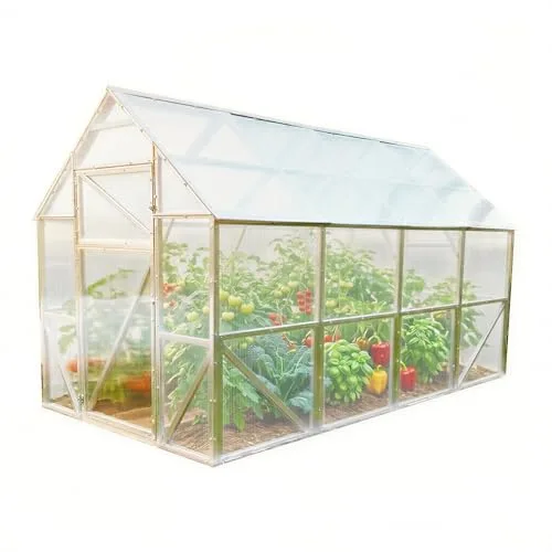 Stahl Gewächshaus Comfort 200x400x220cm mit Fundament | UV-beständige 4 mm Hohlkammerplatten | Automatischer Fensteröffner inkl. | Winterfestes Tomatenhaus & Treibhaus für Garten – Bild 10