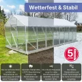 Gewächshaus Victoria 300x400x250cm aus Stahl mit Fundament | UV-beständige 6 mm Hohlkammerplatten | Winterfestes Tomatenhaus & Treibhaus für Garten - Thumbnail 2