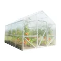 Gewächshaus Victoria 300x400x250cm aus Stahl mit Fundament | UV-beständige 6 mm Hohlkammerplatten | Winterfestes Tomatenhaus & Treibhaus für Garten - Thumbnail 10