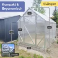 Stahl Gewächshaus Smart 200x300x220cm mit Holzfundament | UV-beständige 4 mm Hohlkammerplatten | Automatischer Fensteröffner inkl. | Winterfestes Tomatenhaus & Treibhaus für Garten - Thumbnail 4