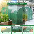 XMTECH Gewächshaus 3x4m 12m², Foliengewächshaus mit 4 Fenstern & Tür, Tomaten Gewächshaus, reißfeste UV-Folie, verzinkter Stahlrahmen, Insektenschutz, wetterfest & frostgeschützt für Gartenpflanzen - Thumbnail 3