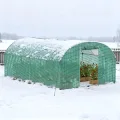 XMTECH Gewächshaus 3x4m 12m², Foliengewächshaus mit 4 Fenstern & Tür, Tomaten Gewächshaus, reißfeste UV-Folie, verzinkter Stahlrahmen, Insektenschutz, wetterfest & frostgeschützt für Gartenpflanzen - Thumbnail 9