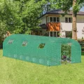 XMTECH Gewächshaus 3x6m 18m², Foliengewächshaus mit 6 Fenstern & Tür, Tomaten Gewächshaus, wetterfeste Lichtfolie, rostfreier Stahlrahmen, Insektenschutz, einfacher Aufbau für Obst und Gemüse - Thumbnail 1
