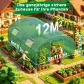 Gewächshaus für Garten 3x4m Tomatenhaus mit 4 Fenstern, UV-beständig, mit verzinktem Stahlrahmen & Moskitonetz, ideal für Gemüse, Obst & Blumen, 12m² Grün - Thumbnail 2