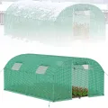 Gewächshaus für Garten 3x4m Tomatenhaus mit 4 Fenstern, UV-beständig, mit verzinktem Stahlrahmen & Moskitonetz, ideal für Gemüse, Obst & Blumen, 12m² Grün - Thumbnail 1
