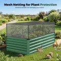 Hochbeet Metall 240x120x60 cm, Pflanzenbeet mit Stützstangen & Schutznetz, Outdoor Hochbeet Set mit Sonnenschutz, offener Pflanzkasten aus verzinktem Stahl für Gemüse, Kräuter & Blumen - Thumbnail 7