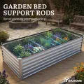 DWVO Hochbeete für den Garten,1550L Hochbeet aus Metall,Verzinkter Stahl 0.35 mm mit Sicherheitsrand und 4 Stützstangen für Gartenobst und gemüse(Silber,240 x 120 x 54 cm) - Thumbnail 6