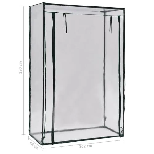 Tomaten-Gewächshaus mit Stahlrohrrahmen und PVC-Folie 102 x 52 x 150 cm für Balkon Terrasse Garten mit Rolltür und Belüftung ideal für Gemüseanbau, Pflanzenschutz und Kräuterüberwinterung – Bild 10