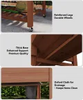 Hochbeet Aus Holz Mit Rollen Und Ablageboden 122x61x76 cm—Als Hochbeet Für Gemüse, Kräuter & Blumen, Wetterfest & Einfache Montage, Teak - Thumbnail 4