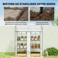 Outsunny Garten-Gewächshaus mit Regalen, 3 Ebenen, Spitzdach, kleines Balkongewächshaus aus PVC-Plane und Stahlrahmen, 2 Rolltüren, für Gemüse, Pflanzen, Blumen, 143 x 46 x 165 cm, transparent - Thumbnail 5