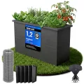 Hochbeet-Set|130x45x80cm|Metall-Hochbeet mit Einlegeboden|Pulverbeschichteter, verzinkter Stahl|Mit Schneckenbarriere und Wühlmausgitter|Inkl. 10 Pflanzsticks - Thumbnail 9