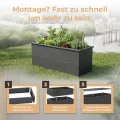 Hochbeet-Set|170x45x80cm|Metall-Hochbeet mit Einlegeboden|Pulverbeschichteter, verzinkter Stahl|Mit Schneckenbarriere und Wühlmausgitter|Inkl. 10 Pflanzsticks - Thumbnail 5