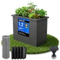 Hochbeet-Set|90x45x80cm|Metall-Hochbeet mit Einlegeboden|Pulverbeschichteter, verzinkter Stahl|Mit Schneckenbarriere und Wühlmausgitter|Inkl. 10 Pflanzsticks - Thumbnail 1