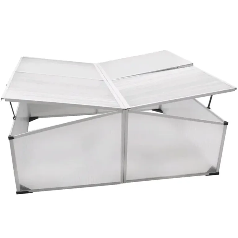 Frühbeet mit 4 Deckeln aus Polycarbonat und Aluminiumrahmen, 108 x 41 x 110 cm, UV-beständig und wetterfest, ideal für Gemüse, Blumen, Setzlinge, Balkon, Garten und Frostschutz – Bild 4