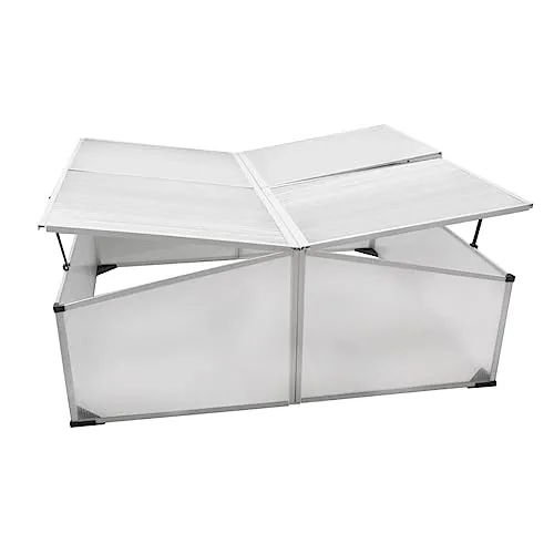 Frühbeet mit 4 Deckeln aus Polycarbonat und Aluminiumrahmen, 108 x 41 x 110 cm, UV-beständig und wetterfest, ideal für Gemüse, Blumen, Setzlinge, Balkon, Garten und Frostschutz – Bild 7