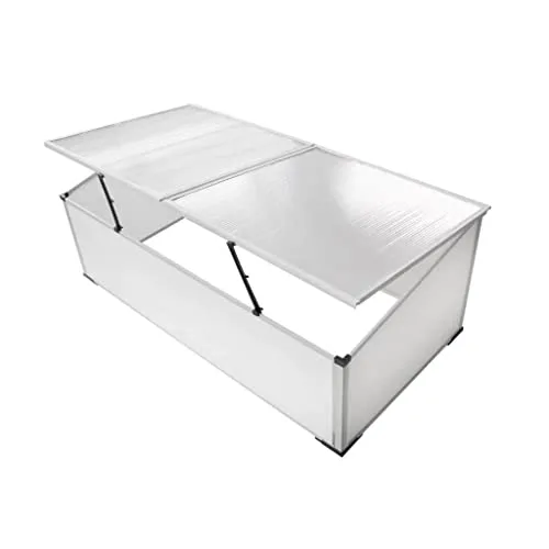 Frühbeet mit 4 Deckeln aus Polycarbonat und Aluminiumrahmen, 108 x 41 x 110 cm, UV-beständig und wetterfest, ideal für Gemüse, Blumen, Setzlinge, Balkon, Garten und Frostschutz – Bild 10