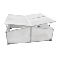 Frühbeet mit 4 Deckeln aus Polycarbonat und Aluminiumrahmen, 108 x 41 x 110 cm, UV-beständig und wetterfest, ideal für Gemüse, Blumen, Setzlinge, Balkon, Garten und Frostschutz - Thumbnail 2