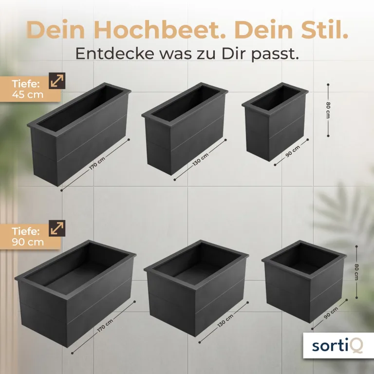 Hochbeet-Set|170x90x80cm|Metall-Hochbeet mit Einlegeboden|Pulverbeschichteter, verzinkter Stahl|Mit Schneckenbarriere und Wühlmausgitter|Inkl. 10 Pflanzsticks – Bild 3