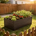 Thanaddo Hochbeet Metall Pflanzbeet, 190x90x64cm rechteckig Gemüsebeet aus verzinktem Stahl in Holzoptik, Gartenbeet Pflanzkasten Pflanzkasten Blumenkasten für Garten & Terrasse - Thumbnail 2
