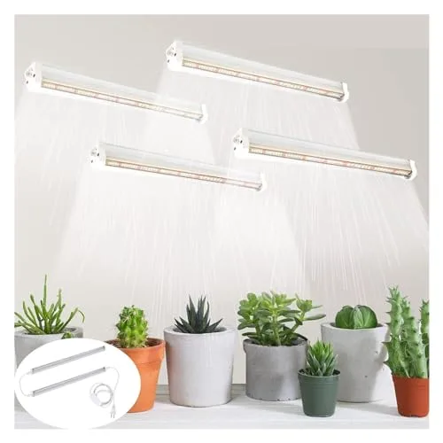 Pflanzenlicht, 51 LED T5 Wachstumslichter, rot, weiß, Voll, hohe PPFD-Pflanzen-Lichtleisten, erweiterbare Gewächshaus-Aussaat, Phyto-Lampe, Netzstecker(1 to 4) – Bild 9