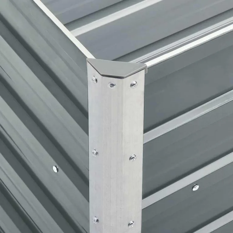 Hochbeet aus Metall Modulares Hochbeete-Kit Rostfreie Hochbeete für Garten aus Premium Zn-Al-Mg Stahl Hoch Gemüsebeet 240×40×45 cm Grau – Bild 4