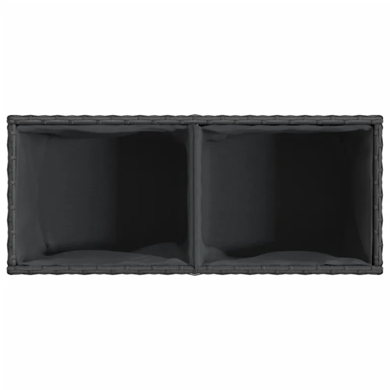Pflanzkübel Pflanzgefäß Blumenkasten Gartenpflanzen Gartenbeet Hochbeet Gartenpflanzen Frühbeet Pflanzkasten mit 2 Töpfen 2 STK. Schwarz 72x30x32 cm Poly Rattan – Bild 9